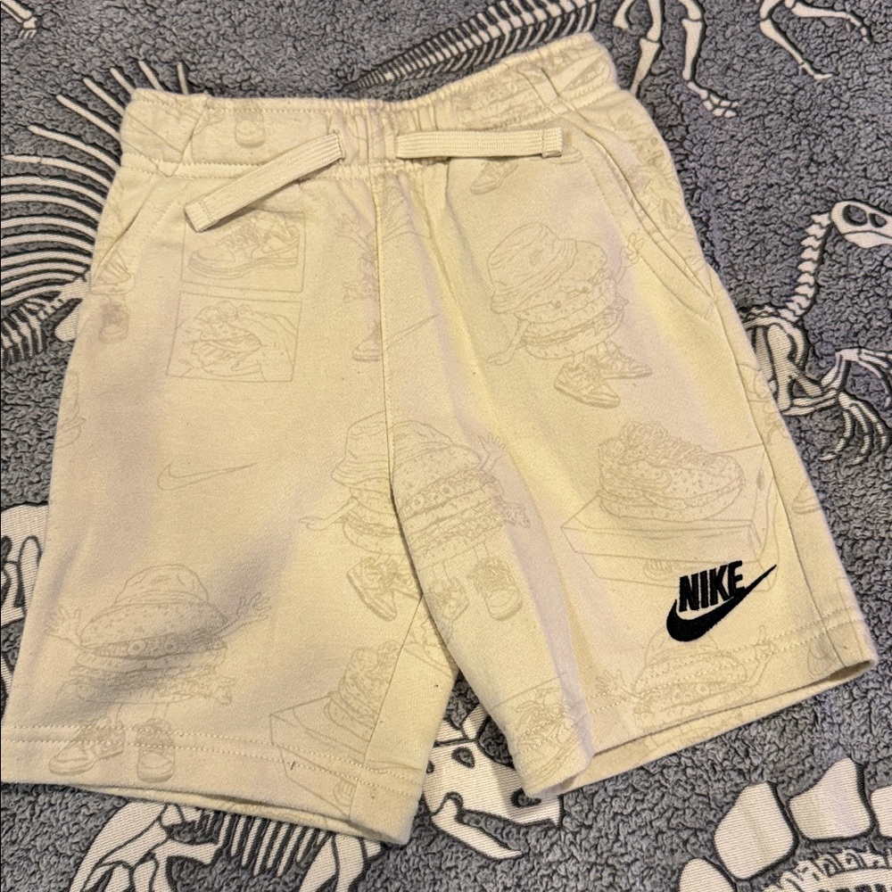Nike Beige Shorts with Black Logo